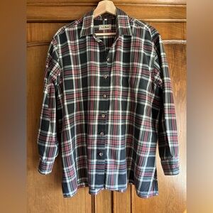 Vintage L.L. Bean Women Casual Plaid Shirt - Black, Red, White